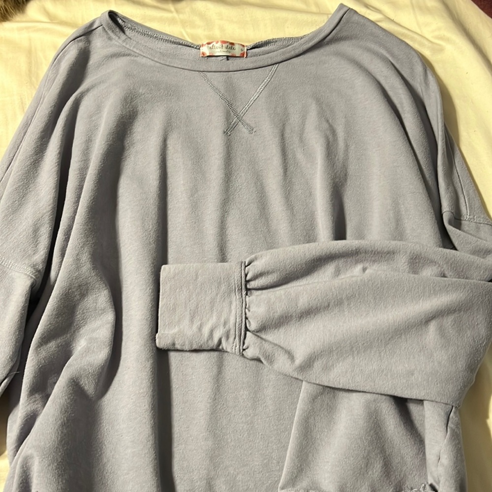 light blue/baby blue cropped sweater